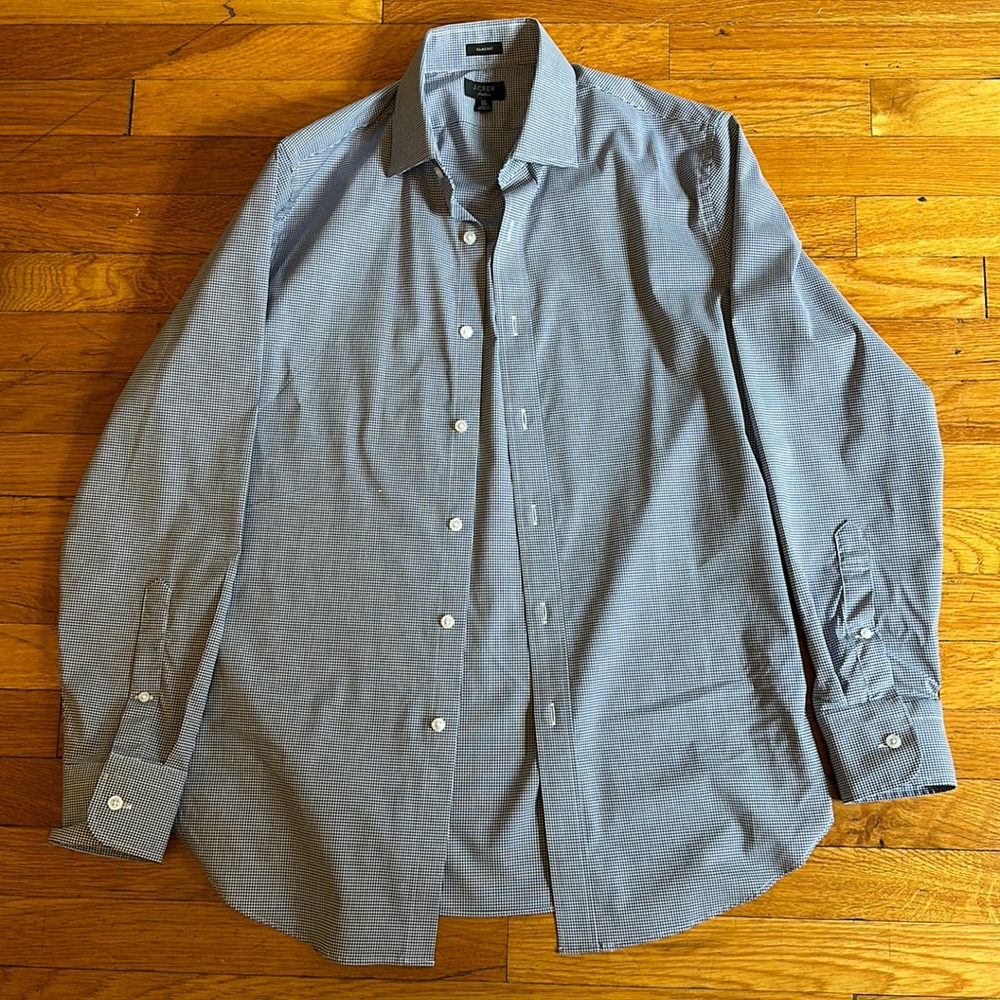 J. Crew Ludlow Men’s Dress Shirt, Blue and White Check (15 / 33)